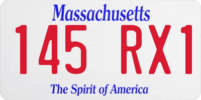 MA license plate 145RX1