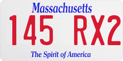 MA license plate 145RX2
