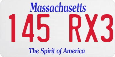 MA license plate 145RX3
