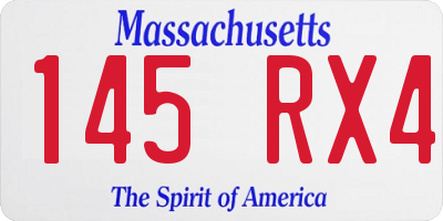 MA license plate 145RX4