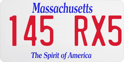 MA license plate 145RX5