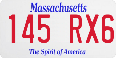 MA license plate 145RX6