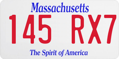 MA license plate 145RX7