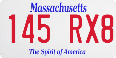 MA license plate 145RX8