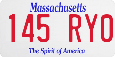 MA license plate 145RY0