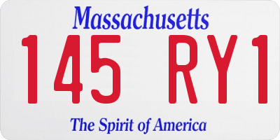 MA license plate 145RY1