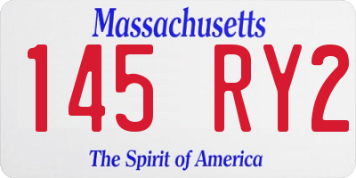 MA license plate 145RY2