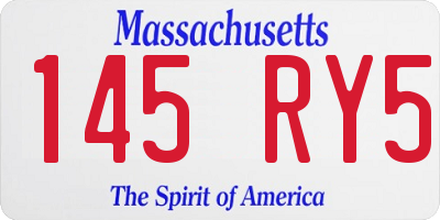 MA license plate 145RY5