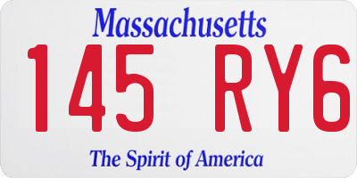 MA license plate 145RY6