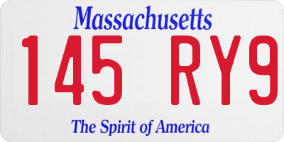 MA license plate 145RY9