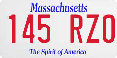 MA license plate 145RZ0