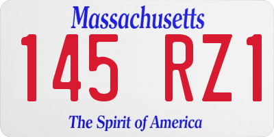MA license plate 145RZ1