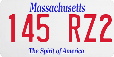 MA license plate 145RZ2