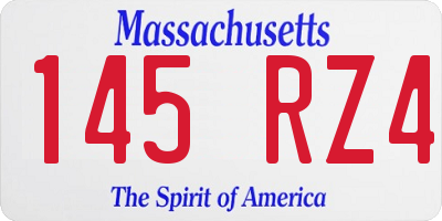 MA license plate 145RZ4