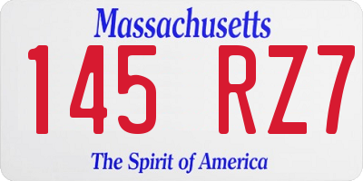 MA license plate 145RZ7