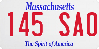 MA license plate 145SA0