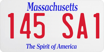MA license plate 145SA1