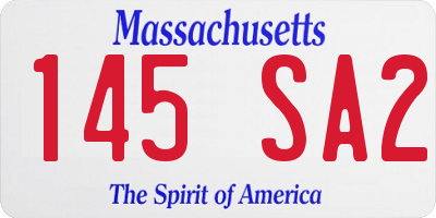 MA license plate 145SA2