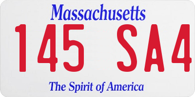 MA license plate 145SA4