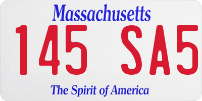 MA license plate 145SA5