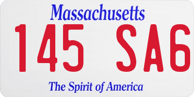 MA license plate 145SA6