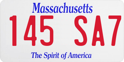MA license plate 145SA7