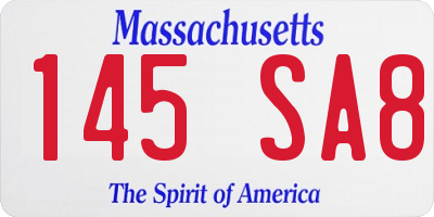 MA license plate 145SA8
