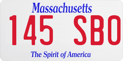 MA license plate 145SB0