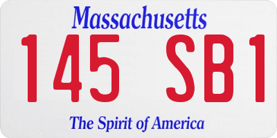 MA license plate 145SB1
