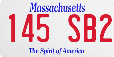 MA license plate 145SB2