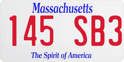 MA license plate 145SB3