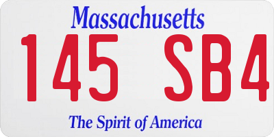 MA license plate 145SB4