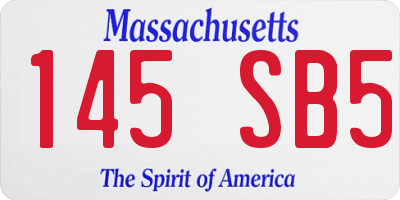MA license plate 145SB5