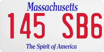 MA license plate 145SB6