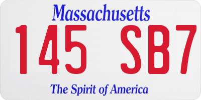 MA license plate 145SB7
