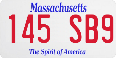 MA license plate 145SB9