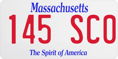 MA license plate 145SC0