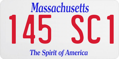 MA license plate 145SC1