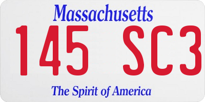 MA license plate 145SC3
