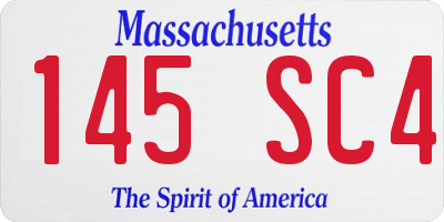 MA license plate 145SC4