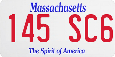 MA license plate 145SC6