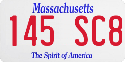 MA license plate 145SC8