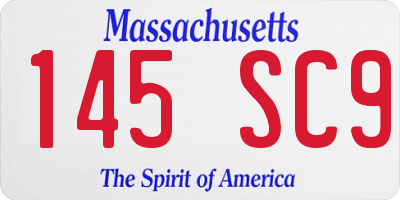 MA license plate 145SC9