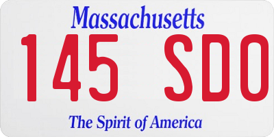 MA license plate 145SD0