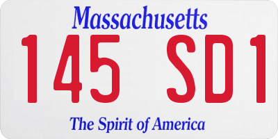 MA license plate 145SD1