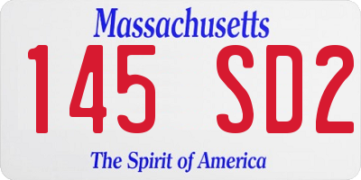 MA license plate 145SD2