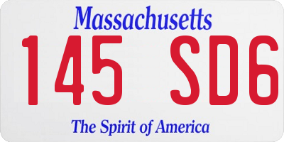 MA license plate 145SD6