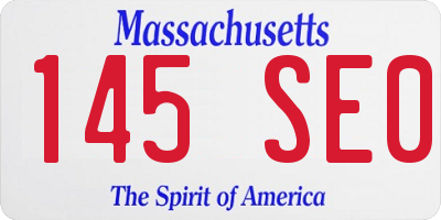 MA license plate 145SE0