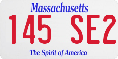 MA license plate 145SE2