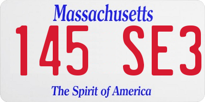 MA license plate 145SE3
